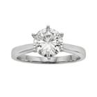 Forever Brilliant Round-cut Lab-created Moissanite Solitaire Engagement Ring In 14k White Gold (1 9/10 Ct. T.w.), Women's, Size: 6