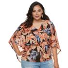 Plus Size Jennifer Lopez Mesh Cape Top, Women's, Size: 2xl, Med Blue