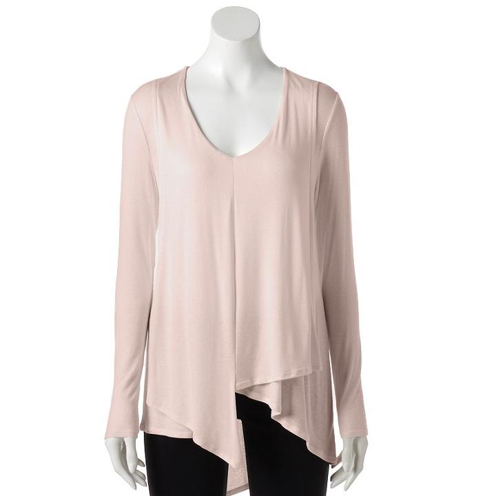 Petite Jennifer Lopez Draped Asymmetrical Top, Women's, Size: Xs Petite, Pink
