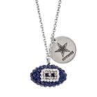 Dallas Cowboys Crystal Sterling Silver Team Logo & Football Charm Necklace, Women's, Size: 18, Multicolor