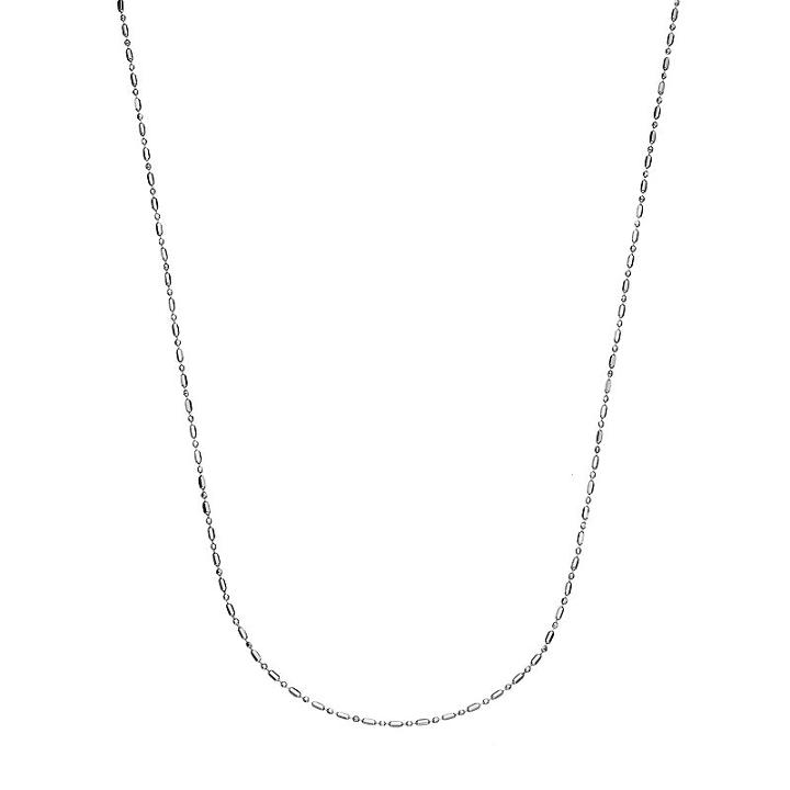 Sterling Silver Bead Chain Necklace - 24 In, Women's, Size: 24, Grey