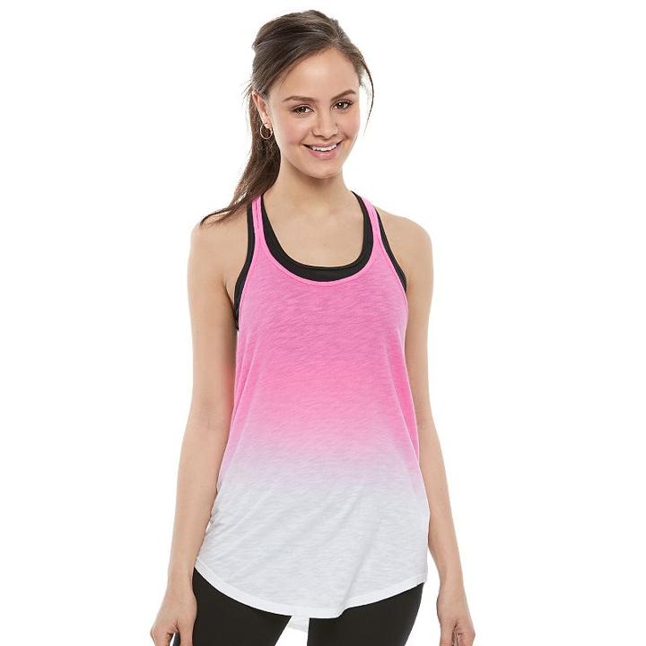 Juniors' So&reg; Strappy Back Shirttail Tank, Girl's, Size: Large, Pink