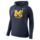 Women's Nike Michigan Wolverines Fleece Hoodie, Size: Xxl, Blue (navy)