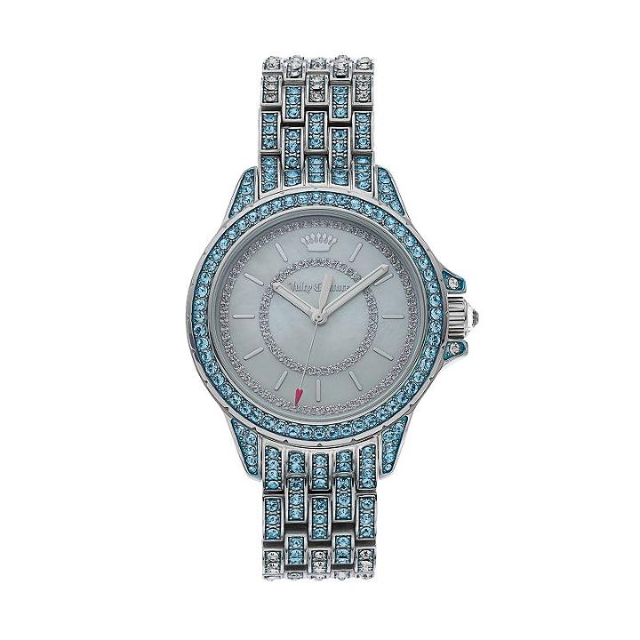 Juicy Couture Women's Charlotte Crystal Stainless Steel Watch - 1901376, Size: Medium, Silver