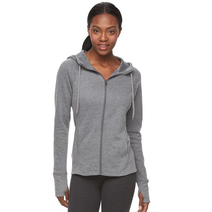 Women's Tek Gear&reg; Full-zip Fleece Hoodie, Size: Large, Turquoise/blue (turq/aqua)