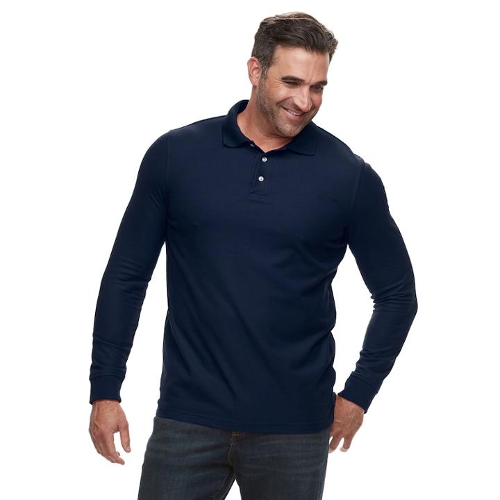 Big & Tall Croft & Barrow&reg; Classic-fit Easy-care Pique Polo, Men's, Size: Xl Tall, Dark Blue