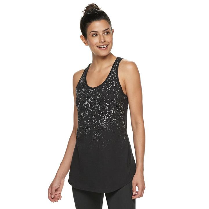 Women's Tek Gear&reg; Graphic Racerback Tank, Size: Small, Black