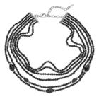 Napier Black Beaded Multi Strand Choker Necklace, Women's