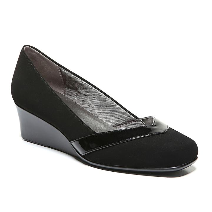Lifestride Greta Women's Dress Wedges, Size: 7 Wide, Black