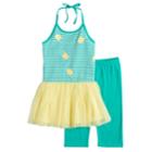 Girls 4-6x Blueberi Boulevard Pineapple Tutu Dress & Capri Leggings Set, Size: 6, Yellow