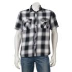 Men's Rock & Republic Plaid Button-down Shirt, Size: Xxl, Med Grey