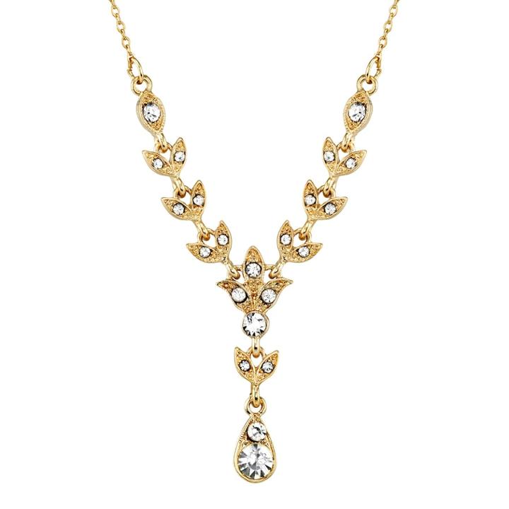 Downton Abbey Simulated Crystal Y Necklace, Women's, Size: 16, White
