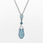 Artistique Sterling Silver Crystal Briolette Pendant - Made With Swarovski Crystals, Women's, Size: 18, Blue
