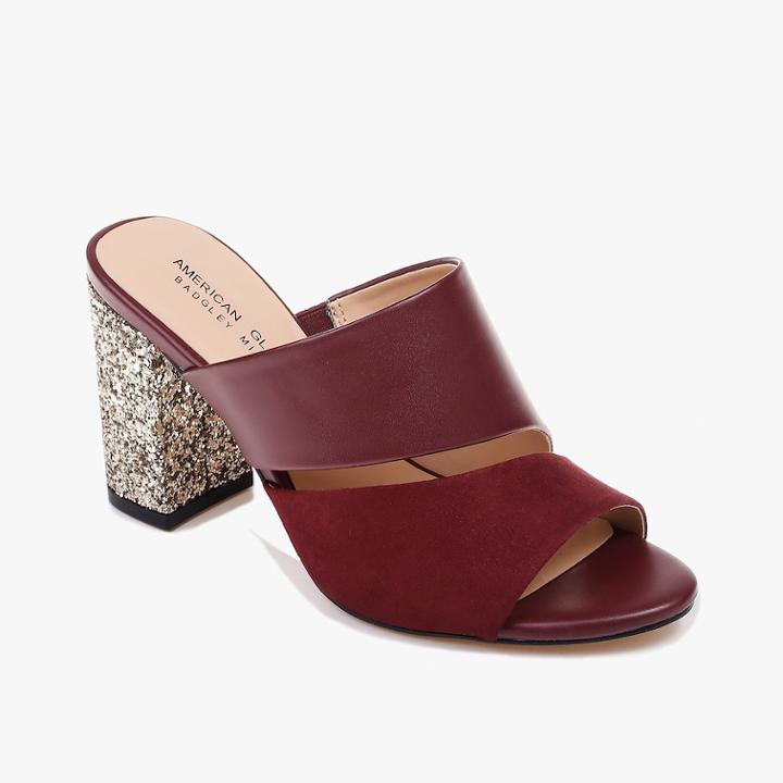 American Glamour By Badgley Mischka Brooke Women's High Heel Mules, Size: Medium (8), Dark Red