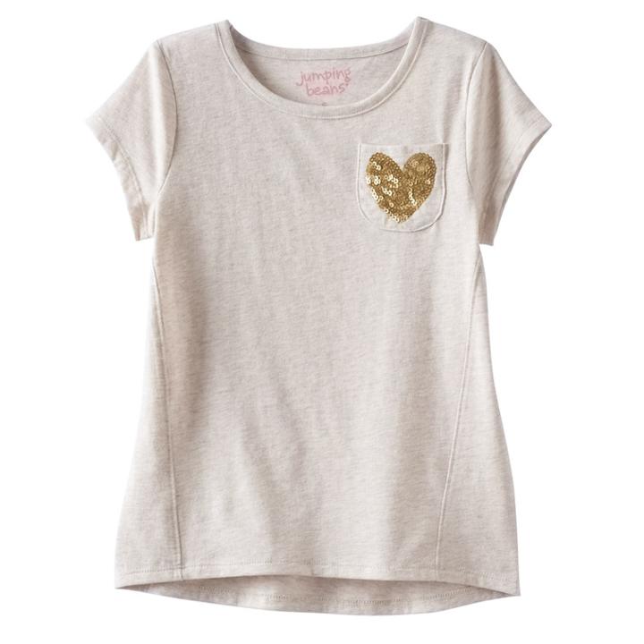 Girls 4-10 Jumping Beans&reg; Short Sleeve Forward Seam Tee, Size: 8, Lt Beige