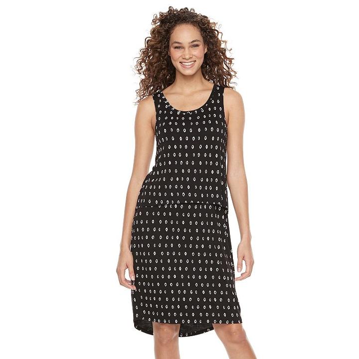 Women's Apt. 9&reg; Popover Shift Dress, Size: Large, Black