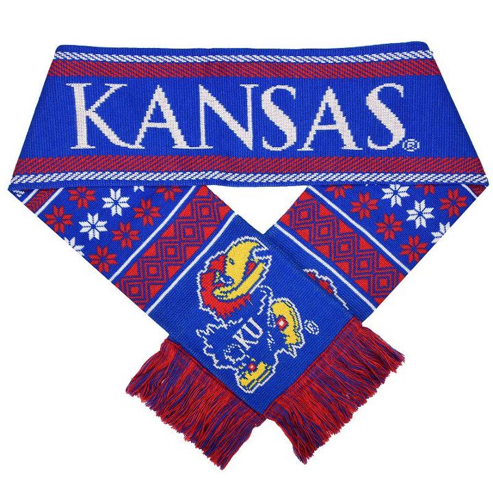 Adult Forever Collectibles Kansas Jayhawks Lodge Scarf, Multicolor