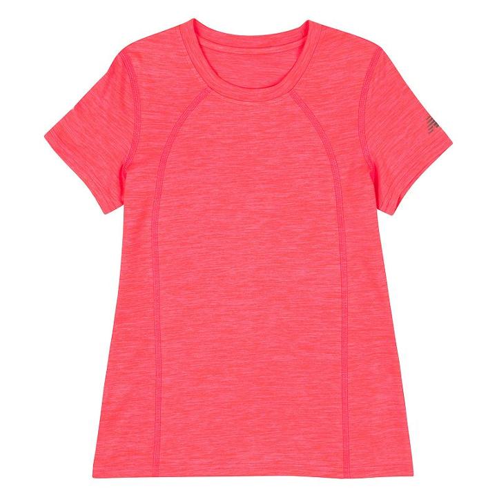 Girls 4-6x New Balance Solid Slubbed Tee, Girl's, Size: 5, Brt Pink