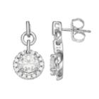 Forever Brilliant 14k White Gold 1 9/10 Carat T.w. Lab-created Moissanite Halo Drop Earrings, Women's