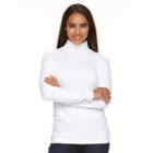 Women's Croft & Barrow&reg; Turtleneck Top, Size: Medium, Natural
