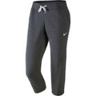 Women's Nike Club Swoosh Solid Fleece Capris, Size: Medium, Grey Other