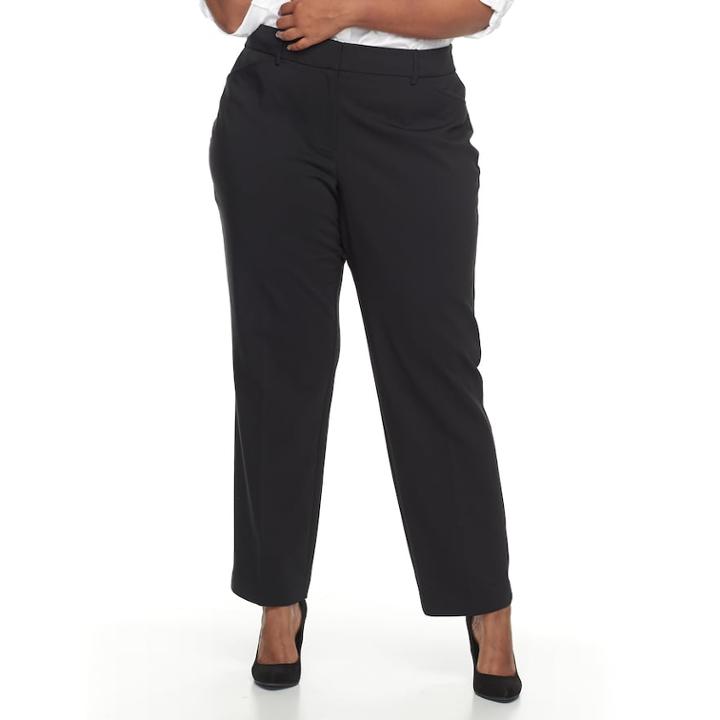 Plus Size Apt. 9&reg; Torie Curvy Straight-leg Pants, Women's, Size: 20 W, Black