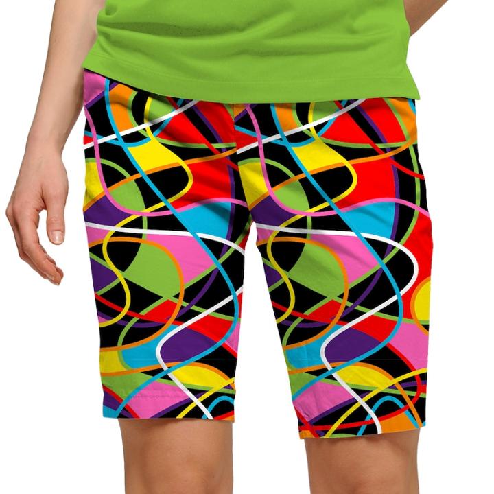 Women's Loudmouth Printed Bermuda Short, Size: 8, Black