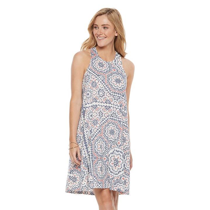 Sonoma Goods For Life, Women's &trade; Print Racerback Tank Dress, Size: Xl, Med Red