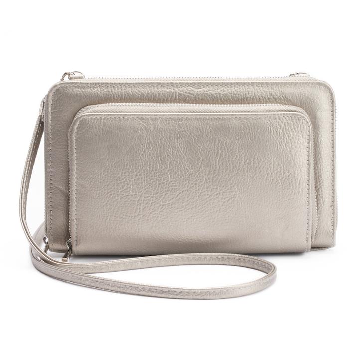 Apt. 9&reg; Double Zip-around Rfid-blocking Wristlet, Women's, Med Grey