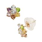 Junior Jewels 14k Gold Cubic Zirconia Flower Stud Earrings - Kids, Girl's, Multicolor