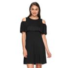Women's Apt. 9&reg; Cold-shoulder Shift Dress, Size: Xl, Black