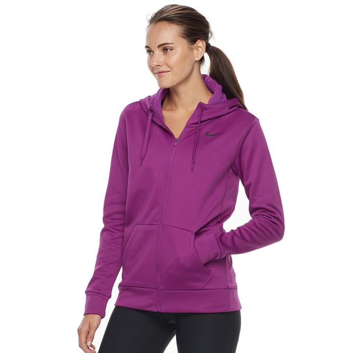 Women's Nike Therma Training Zip Up Hoodie, Size: Xl, Purple Oth