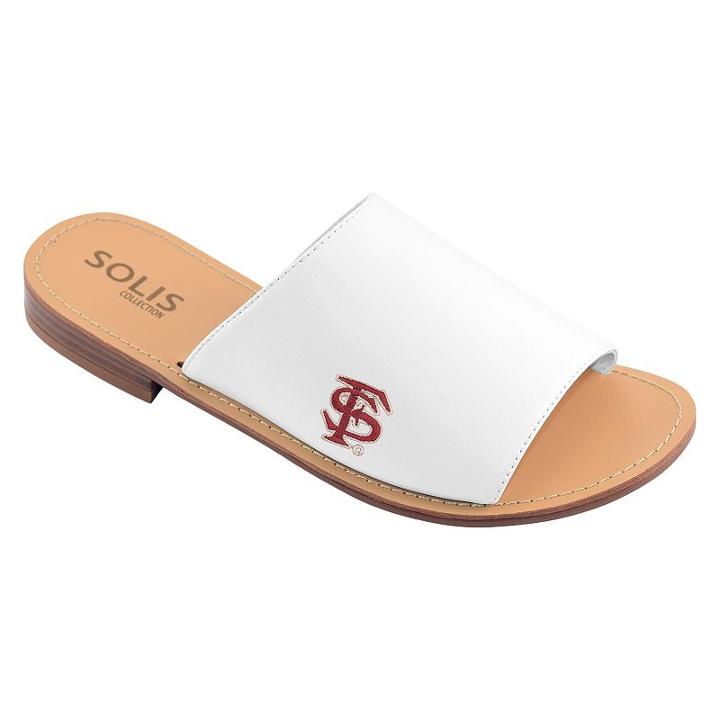 Women's Florida State Seminoles Fashionable Slide Sandals, Size: 7, White