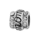 Individuality Beads Sterling Silver Cubic Zirconia Mom Bead, Women's, White
