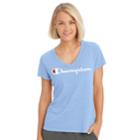 Women's Champion Authentic Burnout Short Sleeve Tee, Size: Small, Ocean Front Blue