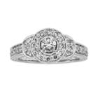 14k White Gold 3/4-ct. T.w. Round-cut Igl Certified Diamond Halo Wedding Ring, Women's, Size: 8.50