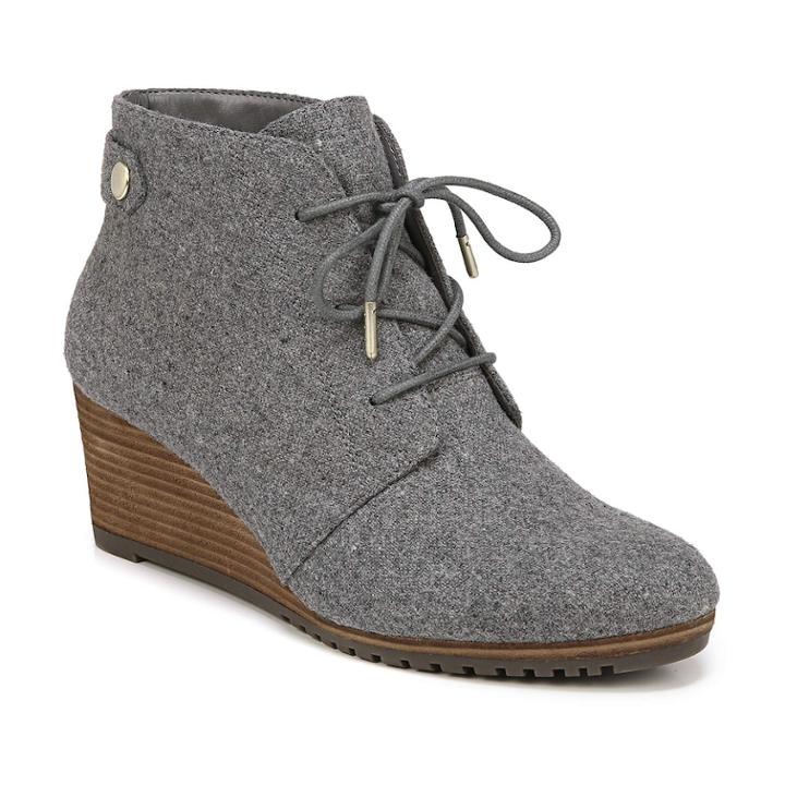 Dr. Scholl's Conquer Women's Wedge Ankle Boots, Size: 8.5 Wide, Grey
