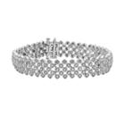 Sterling Silver 1-ct. T.w. Diamond Mesh Bracelet, Women's, Size: 7.5, White