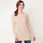 Women's Lc Lauren Conrad Lace-up Sleeve Tunic Sweater, Size: Large, Light Pink