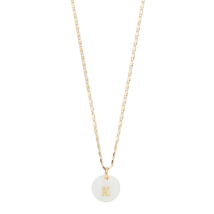 Lc Lauren Conrad Monogram Mother-of-pearl Pendant Necklace, Women's, White
