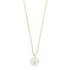 Lc Lauren Conrad Monogram Mother-of-pearl Pendant Necklace, Women's, White