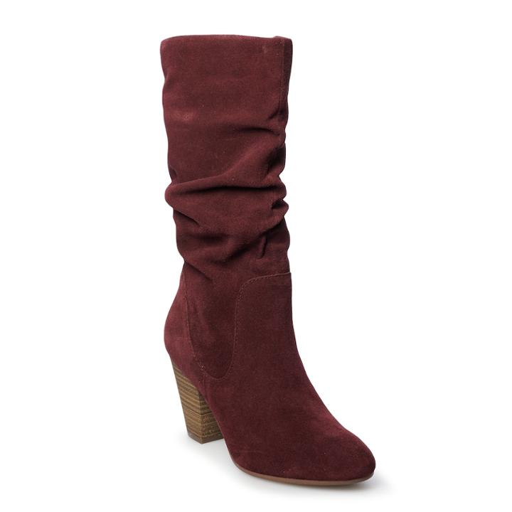 Sonoma Goods For Life&trade; Sketch Women's Suede Slouch Boots, Size: Medium (11), Red