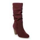 Sonoma Goods For Life&trade; Sketch Women's Suede Slouch Boots, Size: Medium (11), Red