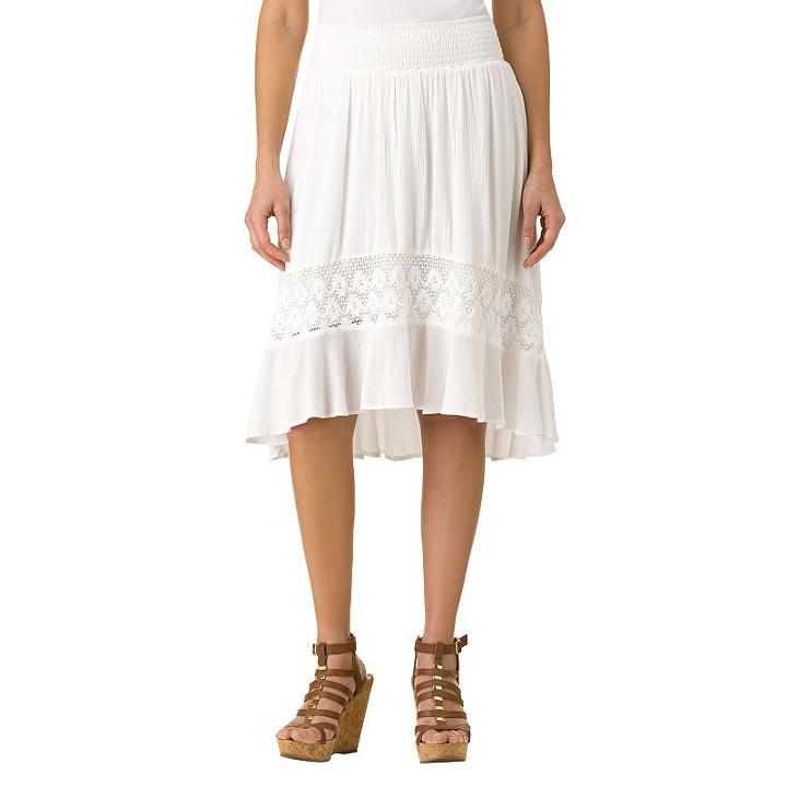 Women's Haggar Lace High-low Skirt, Size: Small, White Oth