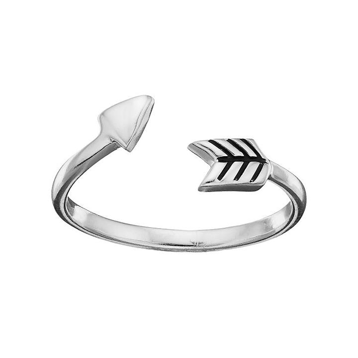 Primrose Sterling Silver Arrow Bypass Ring, Women's, Size: 7, Grey