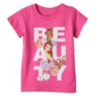 Disney's Beauty & The Beast Belle, Beast & Lumiere Girls 4-6x Beauty Tee, Girl's, Size: 6, Med Pink