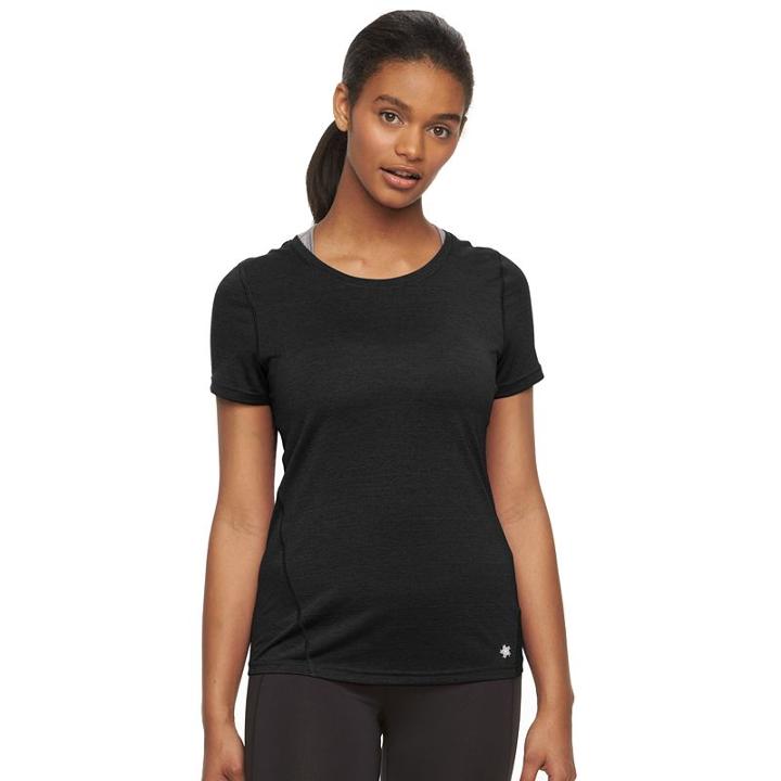 Women's Tek Gear&reg; Performance Base Layer Tee, Size: Large, Black