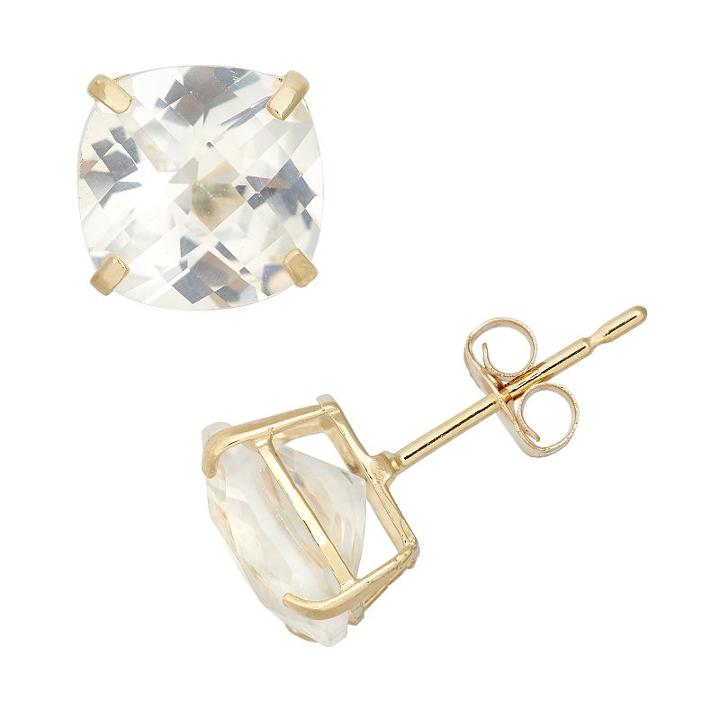 Lab-created White Sapphire 10k Gold Stud Earrings, Women's