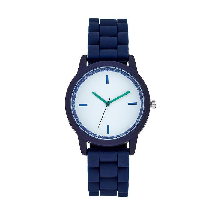 Women's Abstract Rubber Watch, Size: Large, Blue