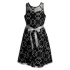Girls 7-16 Emily West Glitter Printed Illusion Occasion Dress, Girl's, Size: 10, Black